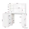 Okak Vanity Table with Lights, Makeup Vanity with Power Strip, Dressing Table Set with 3 Large Drawers, Vanity Mirror 3 Lighting Color - 3 of 4