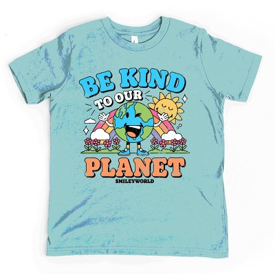 The Juniper Shop SmileyWorld Be Kind To Our Planet Rainbow Youth Short Sleeve Tee