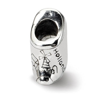 Black Bow Jewelry Sterling Silver Dutch Shoe Bead Charm