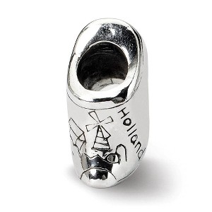 Black Bow Jewelry Sterling Silver Dutch Shoe Bead Charm - 1 of 4
