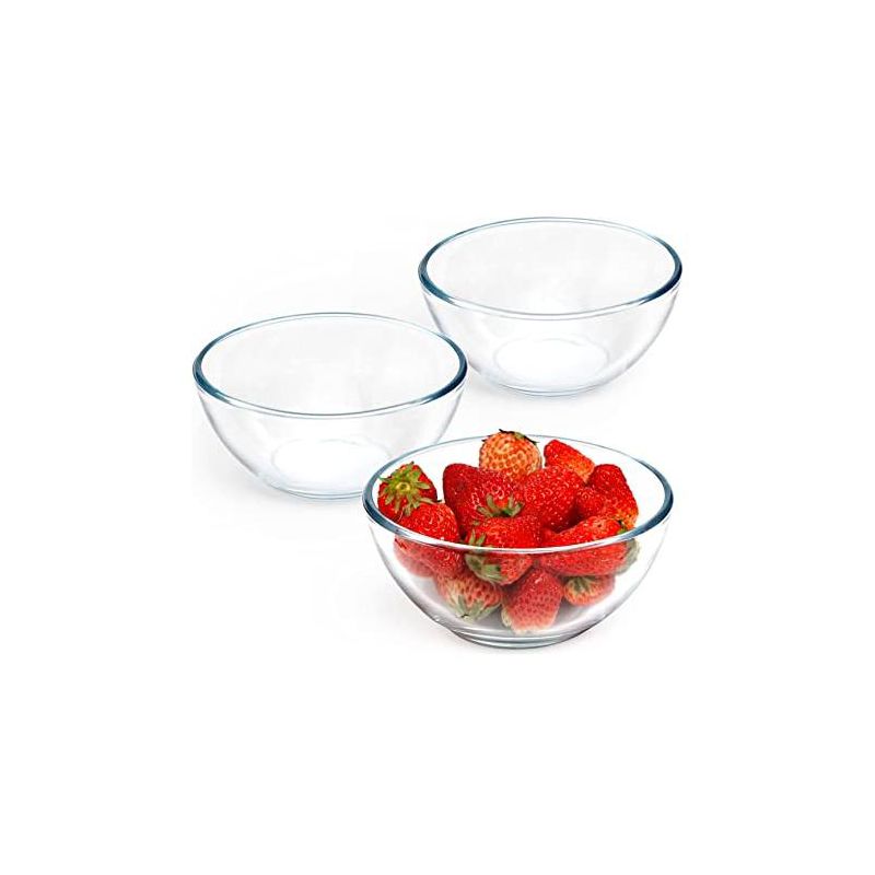 Pyrex Prepware 2-1/2-Quart Rimmed Mixing Bowl, Clear (Pack of 2), 2 of 5