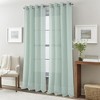 RT Designers Collection Dexter Linen Texture Grommet Sheer Light Filtering Window Curtain Panel 54" x 90" Teal - 2 of 4