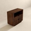 NicBex 15 inch Wide Nightstand with 2 Drawers,Modern Side Table with Storage Space and Open Shelf,Bedside Table for Bedroom,Living Room,Brown - 3 of 4