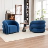 SEYNAR Modern Glam Velvet 360 Degree Swivel Accent Armchair with Tufted Back Set of 2 - 2 of 4