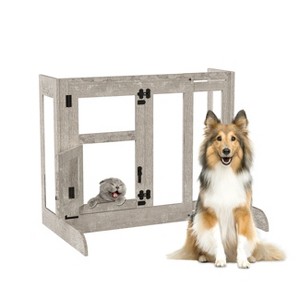 Artloge Retractable Pet Dog Fence Panels  Extra Wide 40 Inches Dog Gate  Freestanding Tempered Glass Pet Gate Barrier Door Stair Fence Guard Room - 1 of 4