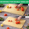 Wooden Cutting Board,  Large Bamboo Kitchen Board with Handles and Deep Juice Groove Kitchen Board - 3 of 4