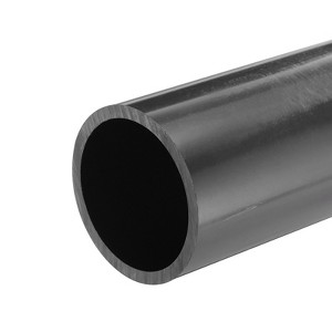 Unique Bargains Water Plumb DIY Crafts High Impact Rigid Round Pipes 8" Length ID 2.11" OD 2.48" Dark Grey - 1 of 4