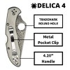 Spyderco Delica 4 Titanium Damascus Folding Knife with 2.9" VG-10 Steel Blade with PlainEdge | Get Superior Strength with the Titanium Handle, Gray - 4 of 4
