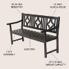 Sloane 3-Seat Ogee Diamond-Back Acacia Wood Outdoor Garden Patio Bench - JONATHAN Y - 3 of 4