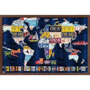 Trends International David Bowman - License Plate Map Framed Wall Poster Prints - 1 of 4