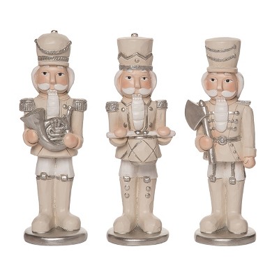 Transpac Resin Elegant Nutcracker Figurine Set of 3 Christmas Home Decorations