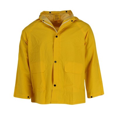 Tuff grip Men's 3 Piece Overall Pants and Jacket Rain Suit with Hood, Medium, Yellow — фото 2