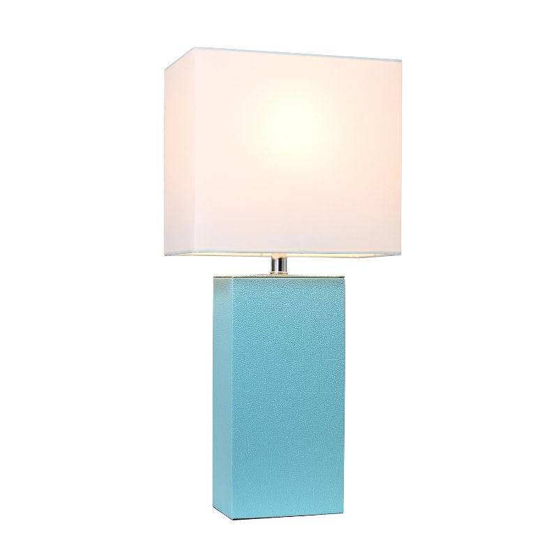  21" Monaco Avenue Modern Leather Table Lamp - Elegant Designs, 3 of 5