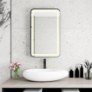 21"x34" Rectangle Mirrored Medicine Cabinet Arched Recessed Medicine Cabinet With Mirror And LED,Bathroom Mirror-The Pop Home - 1 of 4