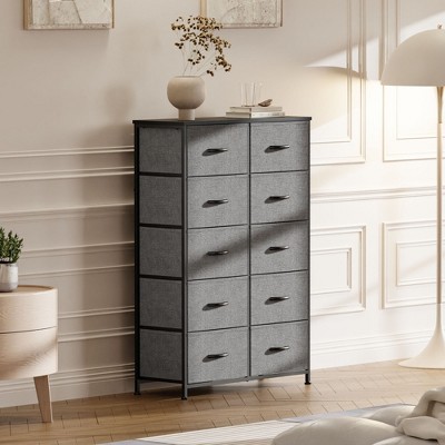 RISOKEYS Classic Wide Fabric Closet Dresser,with Storage Drawers, Chests Organizer,TV Stand with Metal Frame for Clothes,Living Room,Hallway