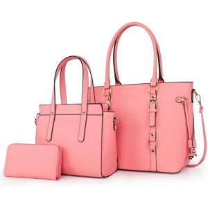 West 3PCS Purses for Women Tote Bag and Wallet Set Shoulder Satchel Handbags - 1 of 4