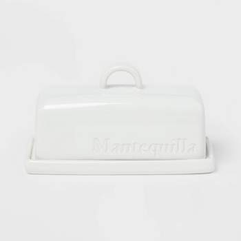 Stoneware Hand Lettered Mantequilla Butter Dish - Threshold™