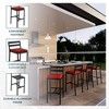 LeisureMod Chelsea Collection Modern Aluminum Outdoor Bar Chair Set of 4 - 2 of 4