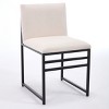 Modern Dining Chairs set of 2,Kitchen Side Chair with Upholstered Linen Cushions and Minimalist Craft Iron Racks Legs-Tanpinhause - 2 of 4