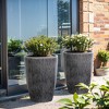 LuxenHome 17" H Ceramic Tall Planter Indoor Outdoor Large Plant Pot with Drainage Hole and Plug Modern Sea Gray Glazed Flower Pot Planter - 4 of 4