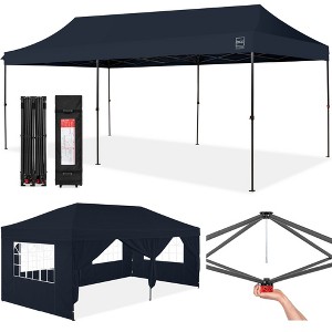 Best Choice Products 10x20ft Party Tent Pop Up Canopy Easy Setup w/ 1-Button Setup, Wheeled Case, 4 Weight Bags - 1 of 4
