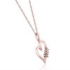 Pompeii3 Diamond Heart Pendant 3-Stone 10K Gold with 18" Chain - 2 of 4