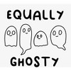 "Equally Ghosty" Kids Halloween Cartoon Ghosts Adult Crew Neck Short Sleeve Tee - 2 of 2