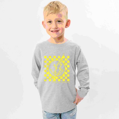 The Juniper Shop SmileyWorld Checkered Lightning Distressed Youth Long Sleeve Tee