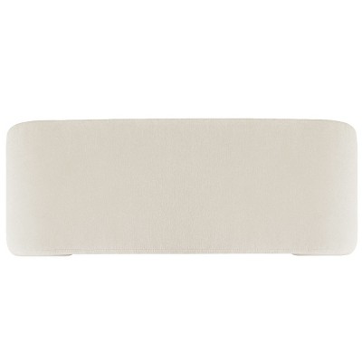 Lily 47" Cream Upholstered Large Bouclé Waterfall Bench Look,Modern Storage Bench for Bedroom-Maison Boucle