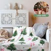 Pink Bow Christmas Tree Flannel Throw Blanket Pastel Soft Fuzzy Plush Cozy Blanket Coquette Bows Xmas Tree Gifts for Women Christmas Gift. - 4 of 4