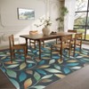 Extra Large Machine Washable Modern Floral Area Rug 9x12 Leaves Print Non Slip Non Shedding Accent Throw Carpet Botanical Floor Cover - 4 of 4