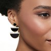 Ross-Simons Onyx and .80 ct. t.w. White Topaz Geometric Drop Earrings in 18kt Gold Over Sterling - 2 of 3