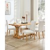 Dining Chairs Set of 2,Modern Fabric Upholstered Kitchen Chairs with Curved Backrest,Heavy-Duty Wood Legs for Dining Room Kitchen Home, Easy Clean - 3 of 4