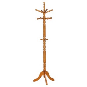 Okak Vintage Coat Rack with 11 Hooks, Freestanding Hall Tree with Space-Saving Design, Coat Tree for Entryway, Living Room, Bedroom, Brown - 1 of 4