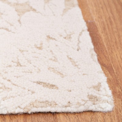 Ivory Floral Hand-Tufted Wool 4' x 6' Area Rug
