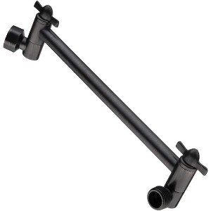 BRIGHT SHOWERS 10" Brass Shower Head Extension Arm, Universal Fit, Height and Angle Adjustable for Rain and Handheld Shower Head - 1 of 4