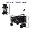 YONWAY 200Lbs Large Collapsible Folding Garden Cart Wagon with Drink Holders,with All-Terrain Wheels for Sand,Beach,Pet - 3 of 4