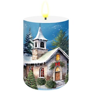 Briarwood Lane Winter Christmas Flameless Candle 6x3 Holy Night Flameless Candle with Timer for Christmas - 1 of 4