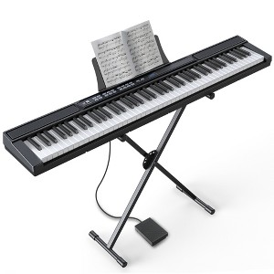 HONGGE 88-Key Portable Digital Piano with Touch Response, 128 Tones, Stand, Pedal and Bag - 1 of 4