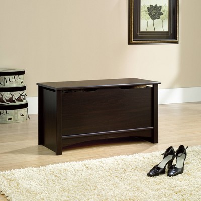 Shoal Creek Dark Wood Storage Chest with Lid Stay Safety