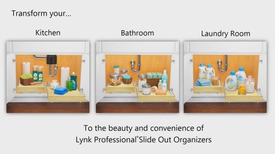 Lynk Professional 11" x 21" Wood and Chrome Pull Out Drawer