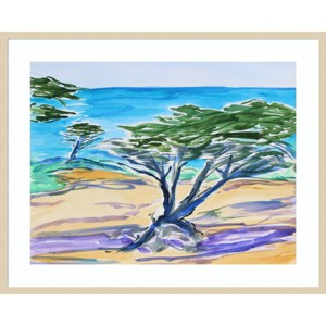 41" x 33" Cypress Tree Carmel Bay II by Richard H. Fox Wood Framed Wall Art Print - Amanti Art - 1 of 4
