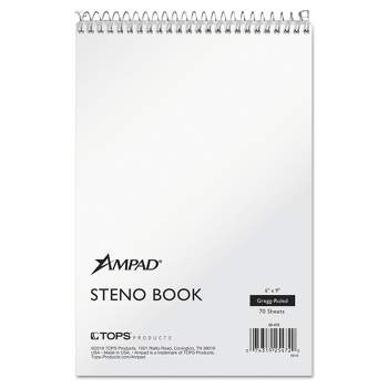 Ampad Spiral Steno Book Gregg 6 x 9 15 lb White 70 Sheets 25472