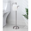 SunnyPoint Classic Bathroom Free Standing Toilet Tissue Paper Roll Holder Stand Satin Nickel - 2 of 3