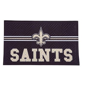 Evergreen NFL New Orleans Saints Embossed Mat Cross Hatch Indoor and Outdoor Doormat - 1 of 4