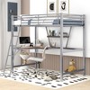 NicBex Metal Loft Bed with Built-in Desk and Shelf for Kids Teens Adults,Twin/Full - 2 of 4