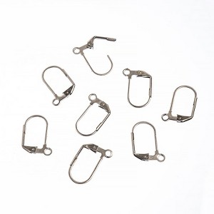 John Bead 8pcs (12x17mm) Stainless Steel Earring Lever Back Jewelry Findings Kit - 1 of 4