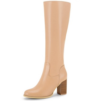 Perphy Women's Pointed Toe Block Heel Knee High Boots