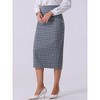 INSPIRE CHIC Women's Plaid High Waist Zipper Back Split Bodycon Midi Skirt - 4 of 4