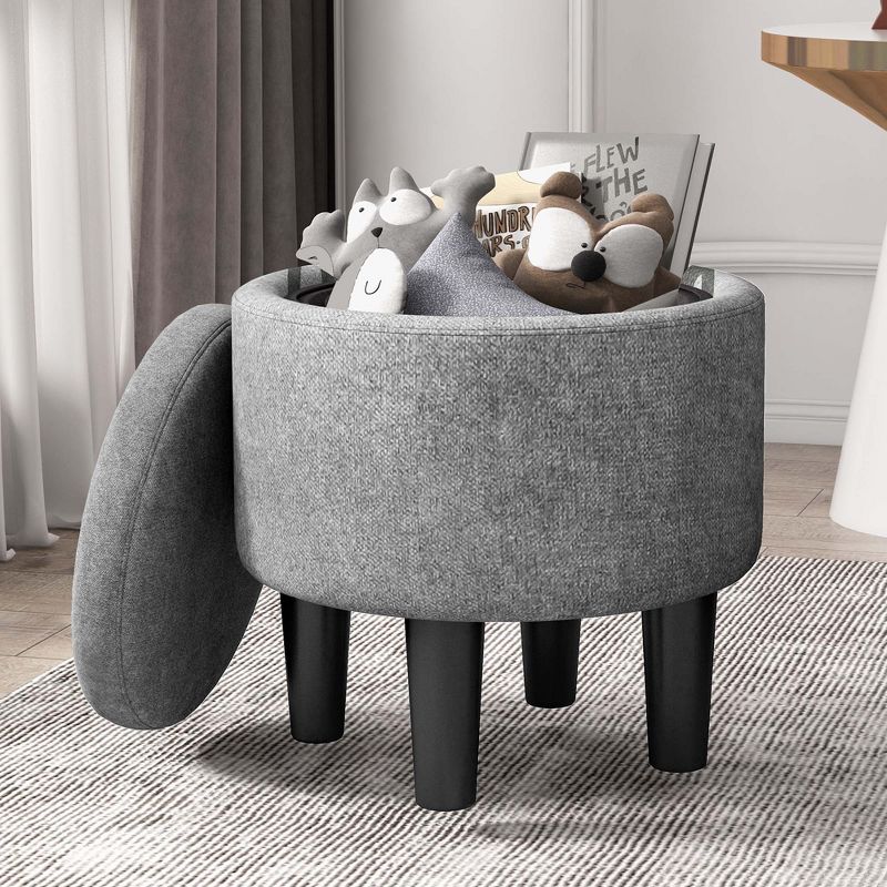 Costway Modern Accent Chair with Ottoman Armchair Barrel Sofa Chair with Footrest Grey, 5 of 11